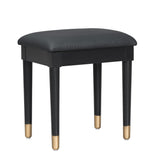Modern Makeup Vanity Desk With Drawers Cabinet & Charging Port Engineered Wood Space Saving Design For Small Places - Black