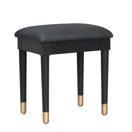Modern Makeup Vanity Desk With Drawers Cabinet & Charging Port Engineered Wood Space Saving Design For Small Places - Black HouseOfZazla