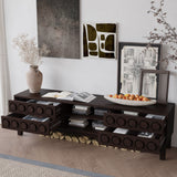 Media Console With 4 Drawers And Cable Management