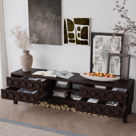 Media Console With 4 Drawers And Cable Management HouseOfZazla