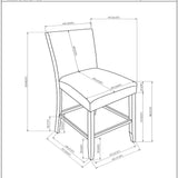 Leoncia - Bar Table And 4 Bar Stools - Espresso / White