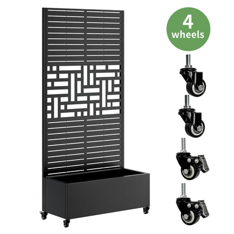 Metal Planter Box with Trellis, 73"x35"x16" Raised Garden Bed HouseOfZazla