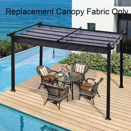 Replacement Canopy Top Cover Fabric For Outdoor Patio Retractable Pergola Sun-Shelter Canopy HouseOfZazla