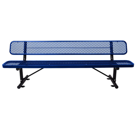6' Outdoor Steel Bench With Backrest HouseOfZazla