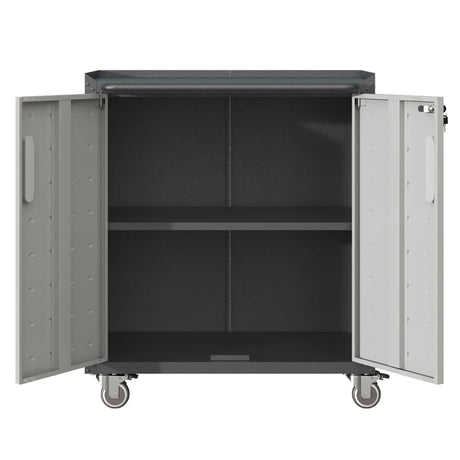 Heavy Duty Metal Garage Storage Cabinet With Wheels Sturdy Tool Organizer HouseOfZazla