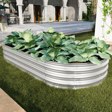 Heavy Duty Galvanized Raised Garden Bed Kit For Vegetables, Flowers & Herbs HouseOfZazla