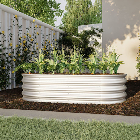 Heavy Duty Galvanized Raised Garden Bed Kit For Vegetables, Flowers & Herbs HouseOfZazla