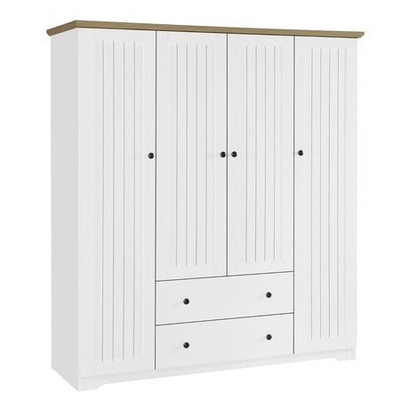 4 Door Wardrobe Armoire With 2 Drawers HouseOfZazla