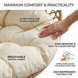 Foldable Hanging Egg Chair with Stand and Cushion