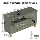 6-Drawer Double Dresser in Olive