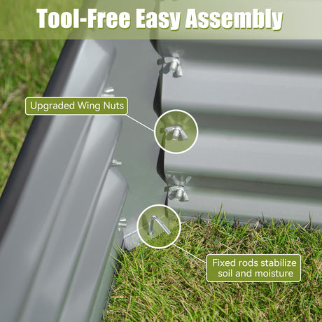 6x3x2ft Galvanized Raised Garden Bed HouseOfZazla