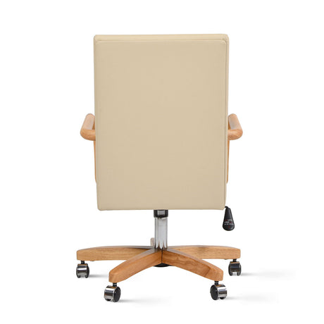 Dumont - Modern Farmhouse High Back Executive Home Office Chair - Neutral Cream Beige / Natural HouseOfZazla