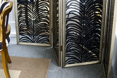 Room Divider, Herero 4 Panel Decorative Screen - Black HouseOfZazla