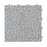Interlocking Deck Tiles Plastic Waterproof Outdoor All Weather Anti-Slip Bathroom Shower Balcony Porch Strong Weight Capacity Upto 440 Lbs, Pebble Stone Pattern