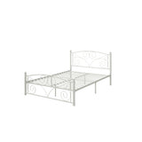 Queen Size Unique Flower Sturdy System Metal Bed Frame with Headboard and Footboard