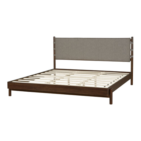 Premium Rubber Wood Platform Bed Frame, King Size with Headboard HouseOfZazla