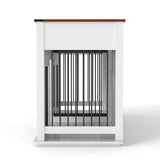 Large Dog Crate, Water Resistant Indoor Pets Furniture Double Dog Crates - Brown White