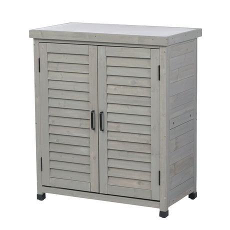 Potting Bench With Storage Cabinet And Metal Table Top For Outdoor HouseOfZazla