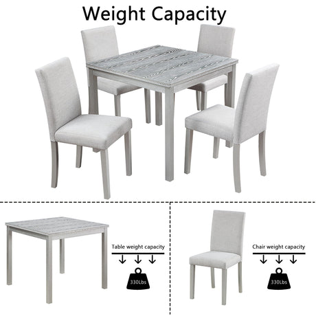 Dining Table Set With Crystal Decoration And Upholstered Chairs HouseOfZazla