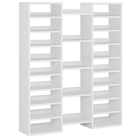 14 Tier Shoe Storage Cabinet With 23 Open Cubbies, 46 Pairs Capacity Entryway Organizer - White HouseOfZazla
