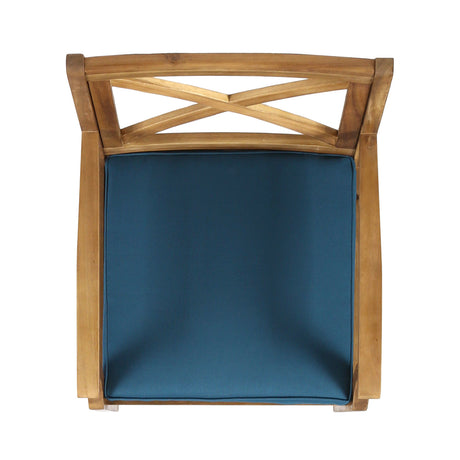 Perla Dining Chair 2pcs with Blue Cushions HouseOfZazla