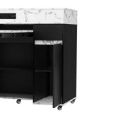 Extendable Dining Table With Folding Top, Rolling Kitchen Island With Drawers And Power Outlet