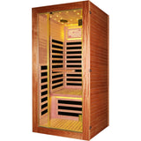 Single Person Sauna Room With LED Lighting, Epoxy Heating Plates, And Compact Design - American White Oak