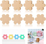 8Pcs Wooden Flower Cutouts Unfinished Table Wooden Signs Flower Shaped Craft Tags WoodArtSupply