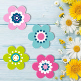 8Pcs Wooden Flower Cutouts Unfinished Table Wooden Signs Flower Shaped Craft Tags WoodArtSupply