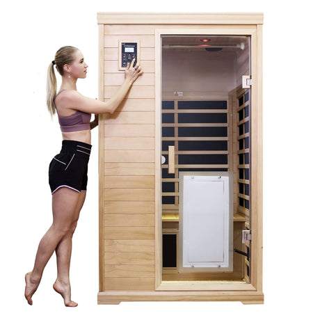 2 Person Far Infrared Hemlock Indoor Sauna Room - Natural HouseOfZazla