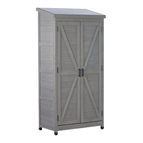 Outdoor Storage Shed With Vertical Tool Cabinet For Backyard HouseOfZazla