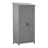 Outdoor Storage Shed With Vertical Tool Cabinet For Backyard HouseOfZazla