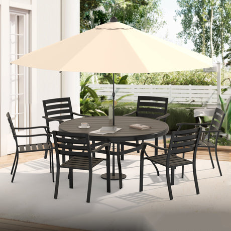 VRSHWO Iron Terrace Dining Chairs Set of 2 - Black HouseOfZazla