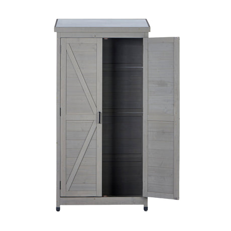 Outdoor Storage Shed With Vertical Tool Cabinet For Backyard HouseOfZazla