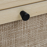 Modern Rattan 3 Door Shoe Rack Cabinet for Entryway