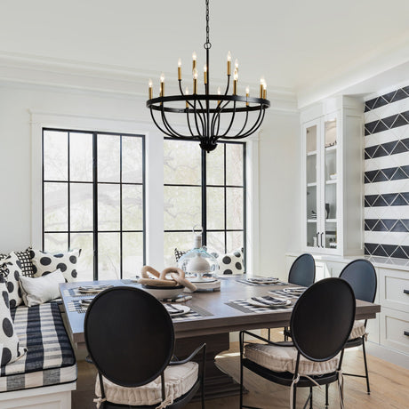 15-Light Industrial Iron Candle Chandelier Modern Farmhouse Pendant Light HouseOfZazla