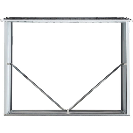 Log Storage Shed, Log Holder With Roof, Log Storage Shed, Firewood Rack For Backyard Garden Patio Porch, Anthracite Galvanized Steel - Black HouseOfZazla