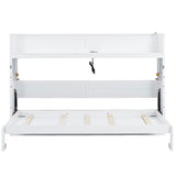 Murphy Bed With Desk, LED Light And USB Charging Station