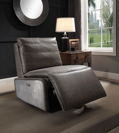 Metier Power Motion Recliner - Gray / Aluminum HouseOfZazla