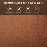 FEISHOMINOO 70" Mid-Century Modern Loveseat, 3-Seater Suede Leather Sofa Couch with Comfy Upholstered Cushions/Pillows, Deep Seat Tufted Sofas for Living Room Bedroom Apartment (Brown) FEISHOMINOO