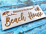 Custom Beach House Sign, Personalized Lake House Signs, Custom Wooden, Sign, Outdoor Wooden Sign Benchmark Signs And Gifts