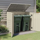 Suncast 2 Pack 34 Cu Ft Capacity Horizontal Outdoor Storage Shed for Garbage Cans, Garden Accessories, Backyard, and Patio Use, Vanilla Suncast
