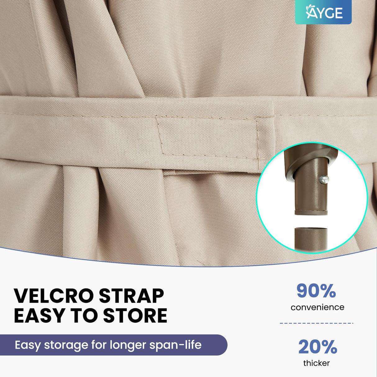 Ayge 6.5x10FT Rectangular Patio Umbrella Outdoor Table Umbrella w/Push Button Tilt & Crank Rectangle Market Umbrella UV Protection for Garden,Deck,Lawn,Yard & Pool,Beige Ayge