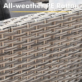 CAODOC 11-Piece Outdoor Sectional Sofa Set w/ 54" Fire Pit – L-Shaped Wicker Patio Furniture, Deep Seating & Swivel Rockers,Black CAODOC