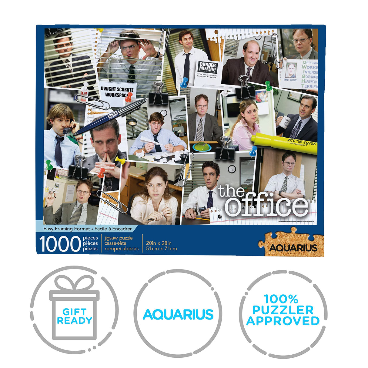 AQUARIUS The Office Cast Collage Puzzle (1000 Piece Jigsaw Puzzle) - Glare Free - Precision Fit - Officially Licensed The Office Merchandise & Collectibles - 20 x 28 Inches AQUARIUS