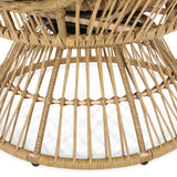 Christopher Knight Home Ellen Outdoor Wicker Swivel Egg Chair with Cushion, Light Brown, Beige Christopher Knight Home