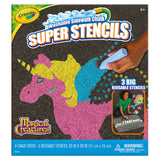 Crayola Super Stencils Magical Creatures Set (3ct), Large Sidewalk Chalk for Kids, Washable Sidewalk Chalk, Outdoor Toys, Ages 4+ Crayola