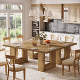 Tribesigns Farmhouse Dining Table for 6-8, 63-Inch Rectangle Kitchen Table with Strong Geometric Frame for Kitchen & Dining & Living Room (Natural) Tribesigns