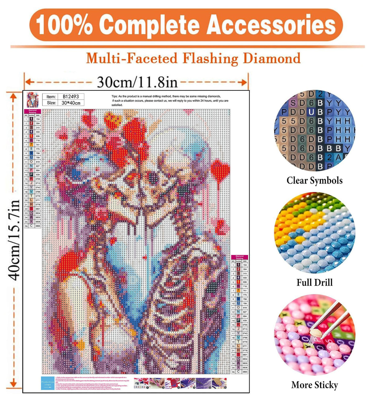 igoodom Diamond Art Kits for Adults, Sugar Skull Diamond Painting Kit, Full Drill Round Skull Diamond Art Kits, DIY Gem Art and Crafts for Home Wall Decor Gift 12x16inch igoodom