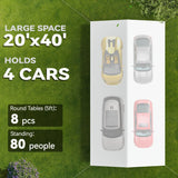 YITAHOME 20x40 ft Party Tent Outdoor Wedding Event Shelters Heavy Duty Upgraded Galvanized Canopy with Large White Roof, Removable Sidewalls, White YITAHOME